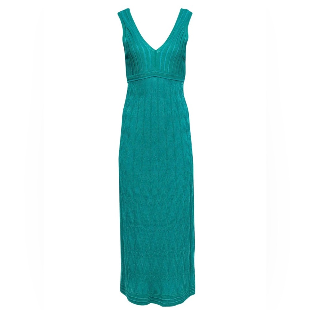 NWT Missoni teal knit maxi dress